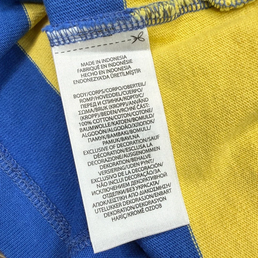 Polo Ralph Lauren Mens Size XXL Rugby Shirt Blue Yellow Striped Classic Fit NWT